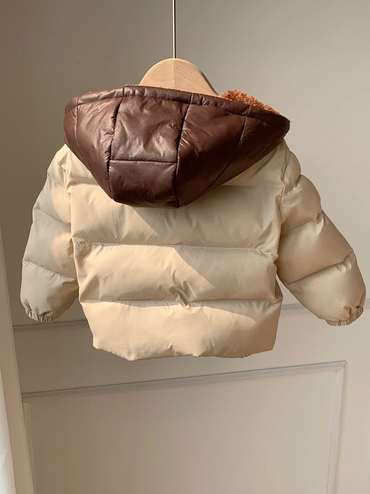 SHEIN Manteau matelassé épais doublé thermique avec capuche pour bébé garçon et fille, automne/hiver, manteau matelassé pour nourrisson et tout-petit