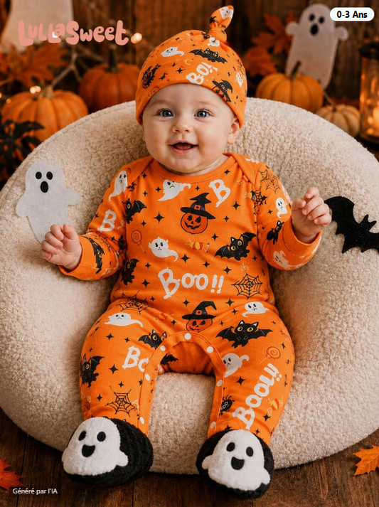 Combinaison & Bonnet Halloween Bébé
