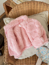SHEIN Veste en fourrure à col montant avec motif en forme de cœur, mignonne et décontractée pour bébé fille, parfaite pour l'automne et l'hiver