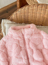 SHEIN Veste en fourrure à col montant avec motif en forme de cœur, mignonne et décontractée pour bébé fille, parfaite pour l'automne et l'hiver