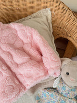 SHEIN Veste en fourrure à col montant avec motif en forme de cœur, mignonne et décontractée pour bébé fille, parfaite pour l'automne et l'hiver
