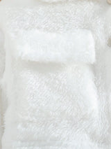SHEIN Playful Pals 3 pièces Ensemble d'hiver pour bébé fille, tout blanc, tenue de famille assortie mignonne, veste utilitaire à col rabattu, débardeur de couleur unie & pantalon long pour le port extérieur