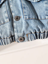 SHEIN Playful Pals Veste en jean doublée de teddy avec poches à rabat pour bébé fille, automne