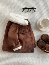 SHEIN Bébé garçons Veste matelassée doublée thermique col en velours côtelé, Manteau d'hiver épaissi, Manteau matelassé, Veste de travail rétro polyvalente et décontractée, Convient pour l'intérieur, l'extérieur, le quotidien, les sports, les fêtes, la rentrée scolaire, le streetwear. Vêtements d'hiver pour bébé, Veste bébé en sherpa, Veste bébé en velours côtelé, Automne