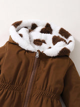 SHEIN 2 pièces/Paquet Manteau réversible pour bébé fille automne/hiver tout-aller polyvalent épais en polaire avec décor cœur, vêtement de dessus long
