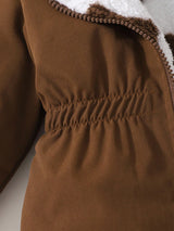 SHEIN 2 pièces/Paquet Manteau réversible pour bébé fille automne/hiver tout-aller polyvalent épais en polaire avec décor cœur, vêtement de dessus long