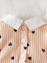 SHEIN 2 pièces/Ensemble Tenue décontractée et mignonne pour bébé fille nouveau-né, Top à col avec blocs de couleurs et pantalon en tricot ample, assortiment familial automne noir, blanc et beige