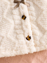 Cape à capuche pour bébé fille, petite princesse mignonne, top chaud pour les oreilles, vêtement d'extérieur ample à nœud papillon, résistant au froid