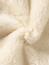 SHEIN 1 pièce Veste matelassée en polaire pour nouveau-né et tout-petit fille et garçon, beige doux avec patch ours, col en fourrure, manches longues, col à revers, épaisse, vêtement d'extérieur pour l'hiver et l'automne