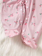 Ensemble 6 Pièces Vêtements Bébé Fille Barboteuse Bonnet et Bavoir