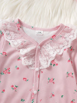 Ensemble 6 Pièces Vêtements Bébé Fille Barboteuse Bonnet et Bavoir