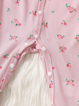 Ensemble 6 Pièces Vêtements Bébé Fille Barboteuse Bonnet et Bavoir