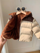 SHEIN Manteau matelassé épais doublé thermique avec capuche pour bébé garçon et fille, automne/hiver, manteau matelassé pour nourrisson et tout-petit