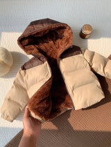 SHEIN Manteau matelassé épais doublé thermique avec capuche pour bébé garçon et fille, automne/hiver, manteau matelassé pour nourrisson et tout-petit