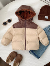 SHEIN Manteau matelassé épais doublé thermique avec capuche pour bébé garçon et fille, automne/hiver, manteau matelassé pour nourrisson et tout-petit