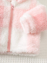 Cozy Pixies Veste d'hiver à capuche épaisse doublée de thermique à manches longues et ouverture frontale pour bébé fille nouveau-né, motif à carreaux