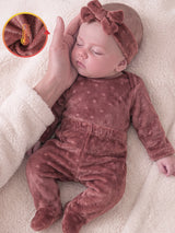 Ensemble 3 Pièces Bébé Fille Barboteuse Pantalon et Bandeau