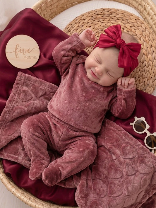 Ensemble 3 Pièces Bébé Fille Barboteuse Pantalon et Bandeau