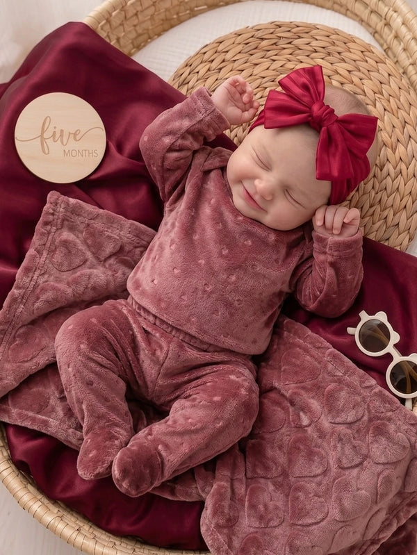 Ensemble 3 Pièces Bébé Fille Barboteuse Pantalon et Bandeau