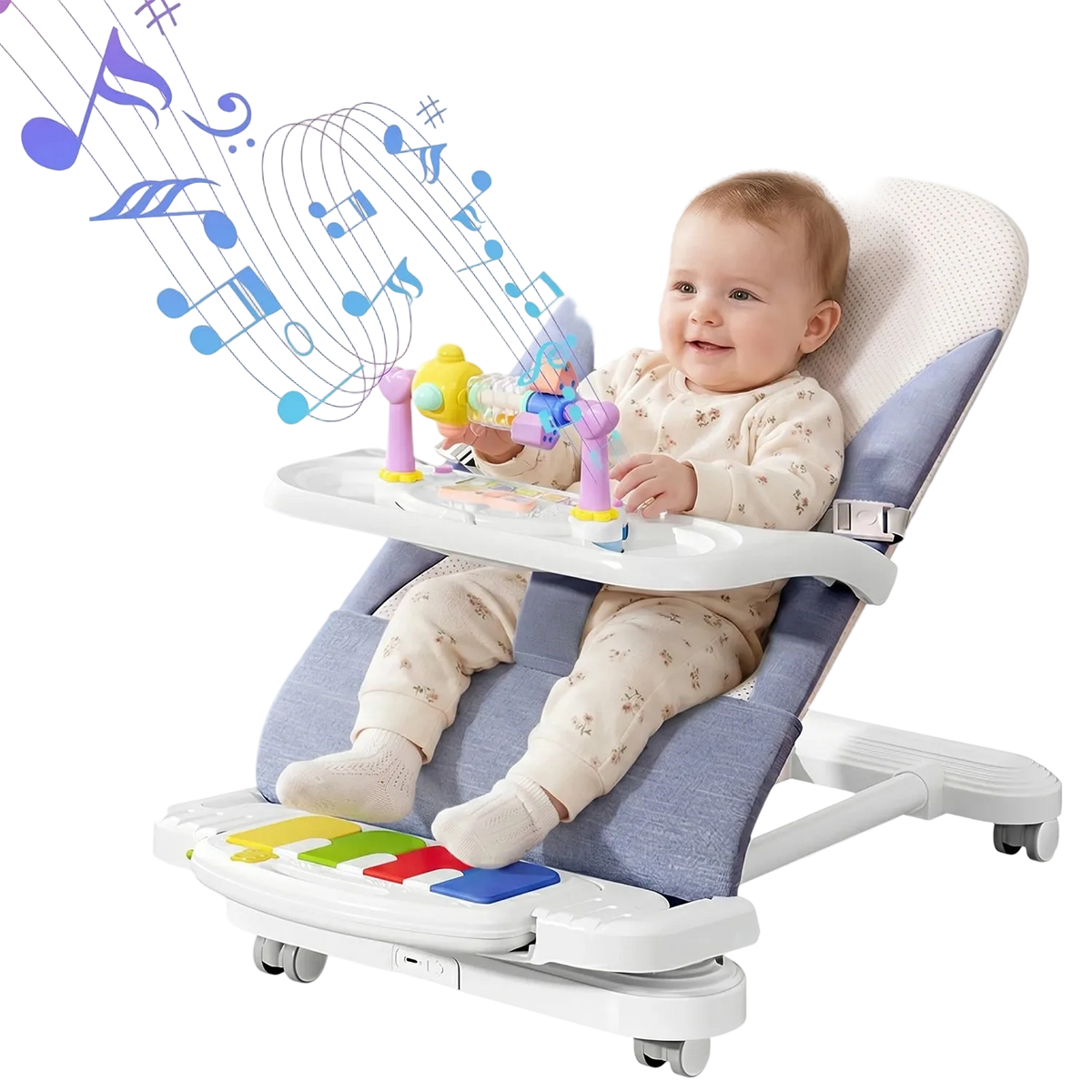 Berceau à bascule 3-en-1 pour bébé - Berceau à bascule réglable pour l'alimentation, le jeu et le sommeil, avec plateau amovible et piano, 41×81×61 cm, pour bébés de 4 à 24 mois - Capacité de charge : statique 50 kg, dynamique 30 kg - AliExpress 1501