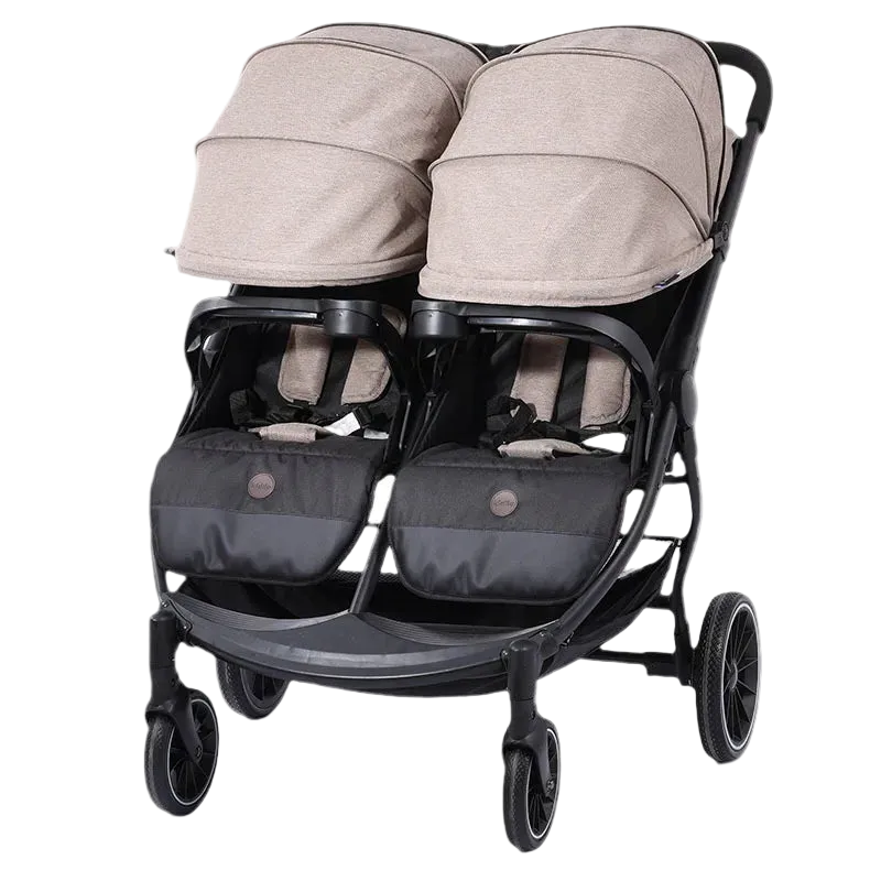 Multifunctional Twins Baby Stroller with High-View Newborn Reclining & Sitting Pushchair for Children and Sleep Basket Twins
