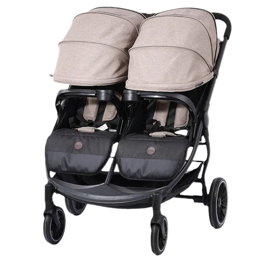 Multifunctional Twins Baby Stroller with High-View Newborn Reclining & Sitting Pushchair for Children and Sleep Basket Twins