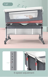 Portable Folding Baby Bedside Crib Metal Frame Double Baby Nest Travel Cot for Newborns
