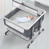 Portable Folding Baby Bedside Crib Metal Frame Double Baby Nest Travel Cot for Newborns