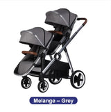 European Twin Stroller Double Seat 3 in 1 Double Stroller Infant and Toddler