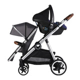 European Twin Stroller Double Seat 3 in 1 Double Stroller Infant and Toddler