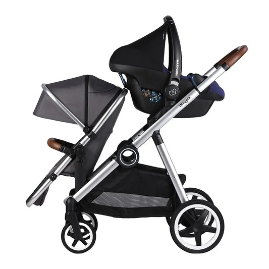 European Twin Stroller Double Seat 3 in 1 Double Stroller Infant and Toddler