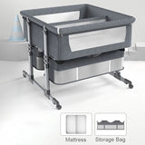 Portable Folding Baby Bedside Crib Metal Frame Double Baby Nest Travel Cot for Newborns