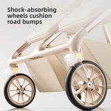Double Stroller Twin Babies Foldable Four-Wheel Aerospace Aluminum Alloy High-View Portable Multifunctional Camping Stroller