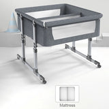 Portable Folding Baby Bedside Crib Metal Frame Double Baby Nest Travel Cot for Newborns