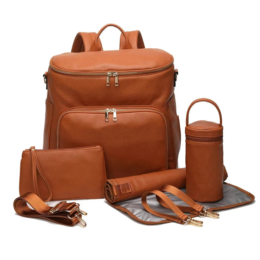 Ensemble Sac à Langer Cuir