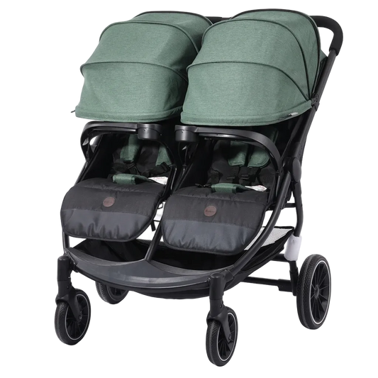 Multifunctional Twins Baby Stroller with High-View Newborn Reclining & Sitting Pushchair for Children and Sleep Basket Twins