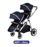 European Twin Stroller Double Seat 3 in 1 Double Stroller Infant and Toddler