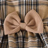 3Piece Sets Summer Baby Girl Clothes Fashion Plaid Cute Bow Cotton Tops+Sleeveless Princess Dress+Hair Band Newborn