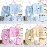 5pcs Newborn Baby 0-3m Clothing Sets Baby Boy Girl Top 2 Pants Hat Bibs Clothes Cotton Cartoon Underwear Infant Breathable Suit - AliExpress 1501