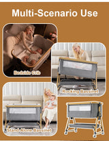 Berceau de chevet portable multifonctionnel et mobile, lit de bébé pliable et réglable en hauteur