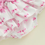 Infant Baby Girls Clothing Set 3Pcs Fashion Summer Short Sleeve Bow Embroidery Romper Shorts Headband Children Outerwear