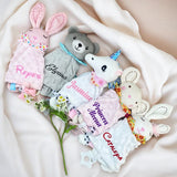 Personalised Baby Gift Set with 4 Pcs Embroidered Name Hooded Towel Accessery for Baby Shower Gift Newborn Holiday Present