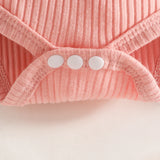 Newborn Girl Dress Style Romper Outfits Long Sleeve Lace Patchwork Floral Pattern Bodysuit Bow-Knot Headband Set