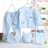 5pcs Newborn Baby 0-3m Clothing Sets Baby Boy Girl Top 2 Pants Hat Bibs Clothes Cotton Cartoon Underwear Infant Breathable Suit - AliExpress 1501
