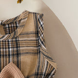 3Piece Sets Summer Baby Girl Clothes Fashion Plaid Cute Bow Cotton Tops+Sleeveless Princess Dress+Hair Band Newborn