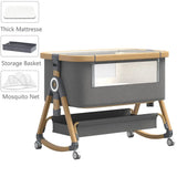 Berceau de chevet portable multifonctionnel et mobile, lit de bébé pliable et réglable en hauteur