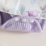 Newborn Girl Dress Style Romper Outfits Long Sleeve Lace Patchwork Floral Pattern Bodysuit Bow-Knot Headband Set