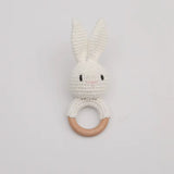 Anneau de Dentition Bébé en Bois Hochet Animal Crochet