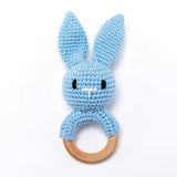 Anneau de Dentition Bébé en Bois Hochet Animal Crochet