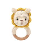 Anneau de Dentition Bébé en Bois Hochet Animal Crochet